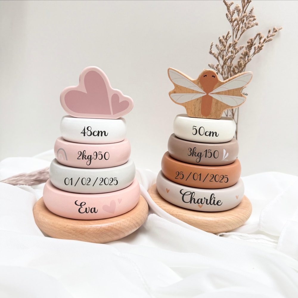 Tour de naissance anneaux personnalisé