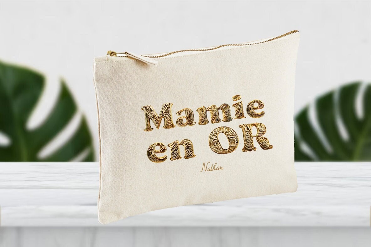 Trousse à personnaliser mamie en or