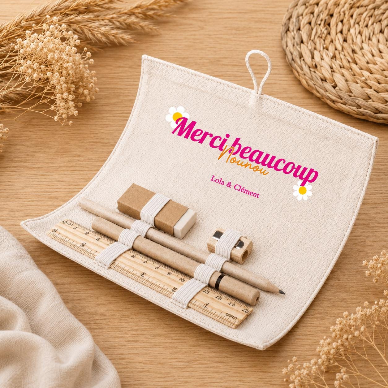Trousse maîtresse personnalisé cadeau fin — cadeau école personnalisé