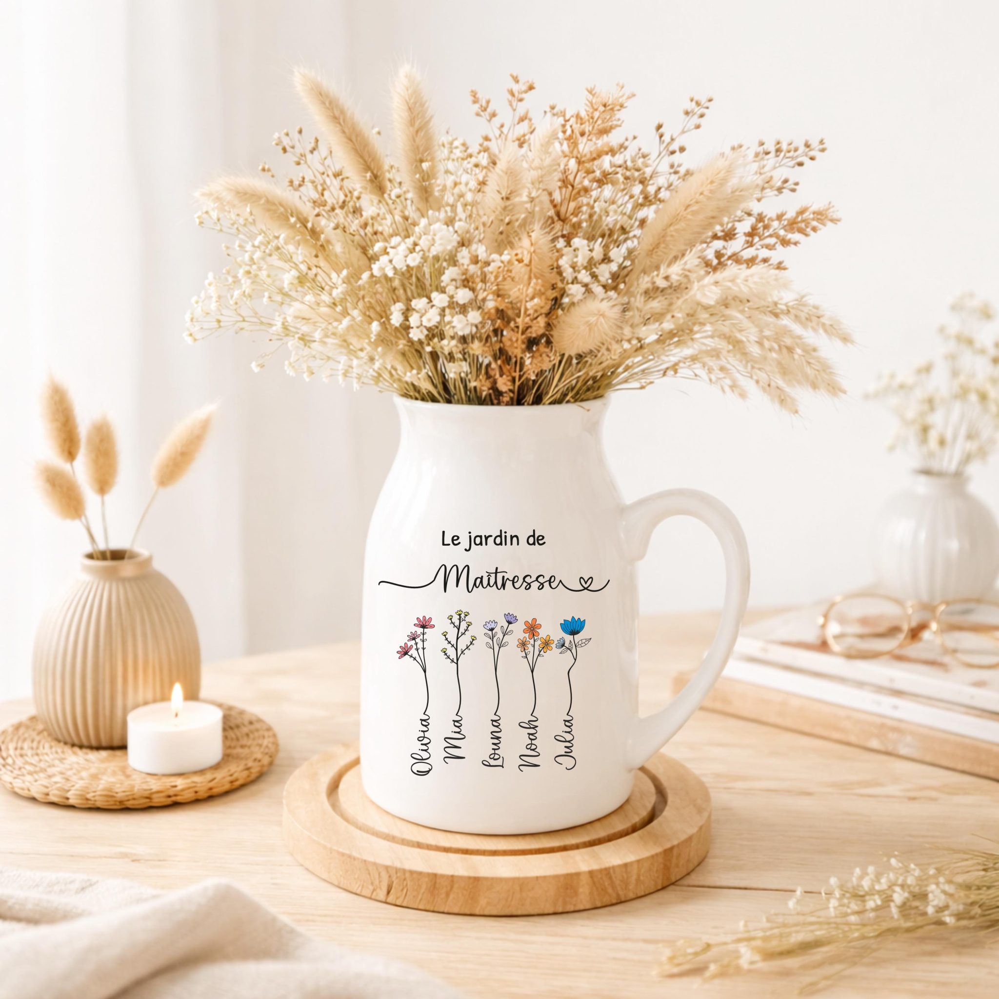 Vase personnalisé “Le jardin de Maîtresse” — cadeau fin d'année