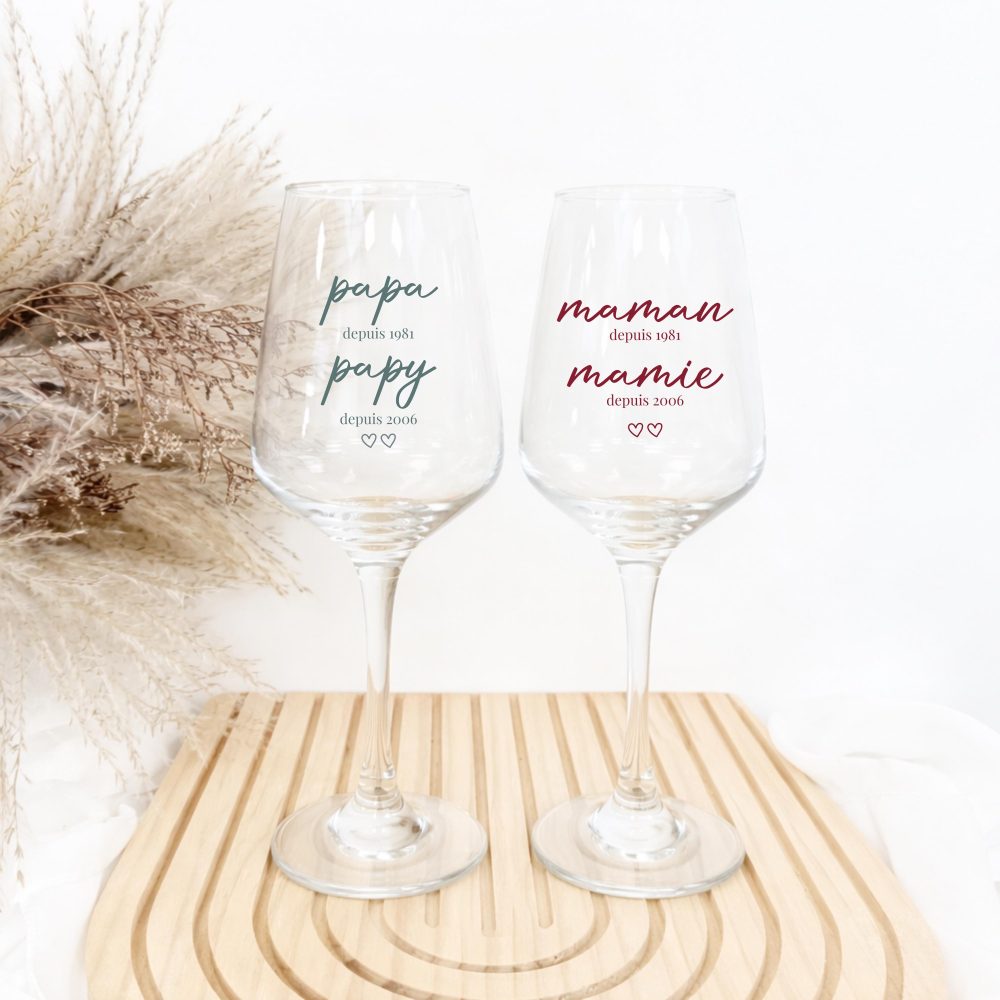 Verre à Vin Papy et Mamie