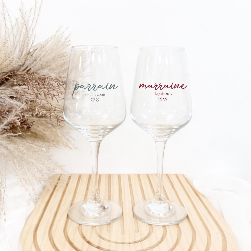 Verre à Vin Parrain Marraine personnalisé