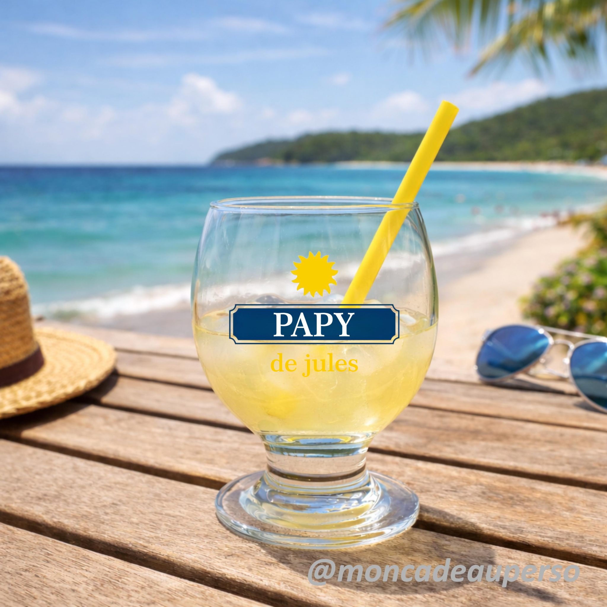 Verre personnalisé fête des pères– Cadeau papa — apéro verre personnalisé