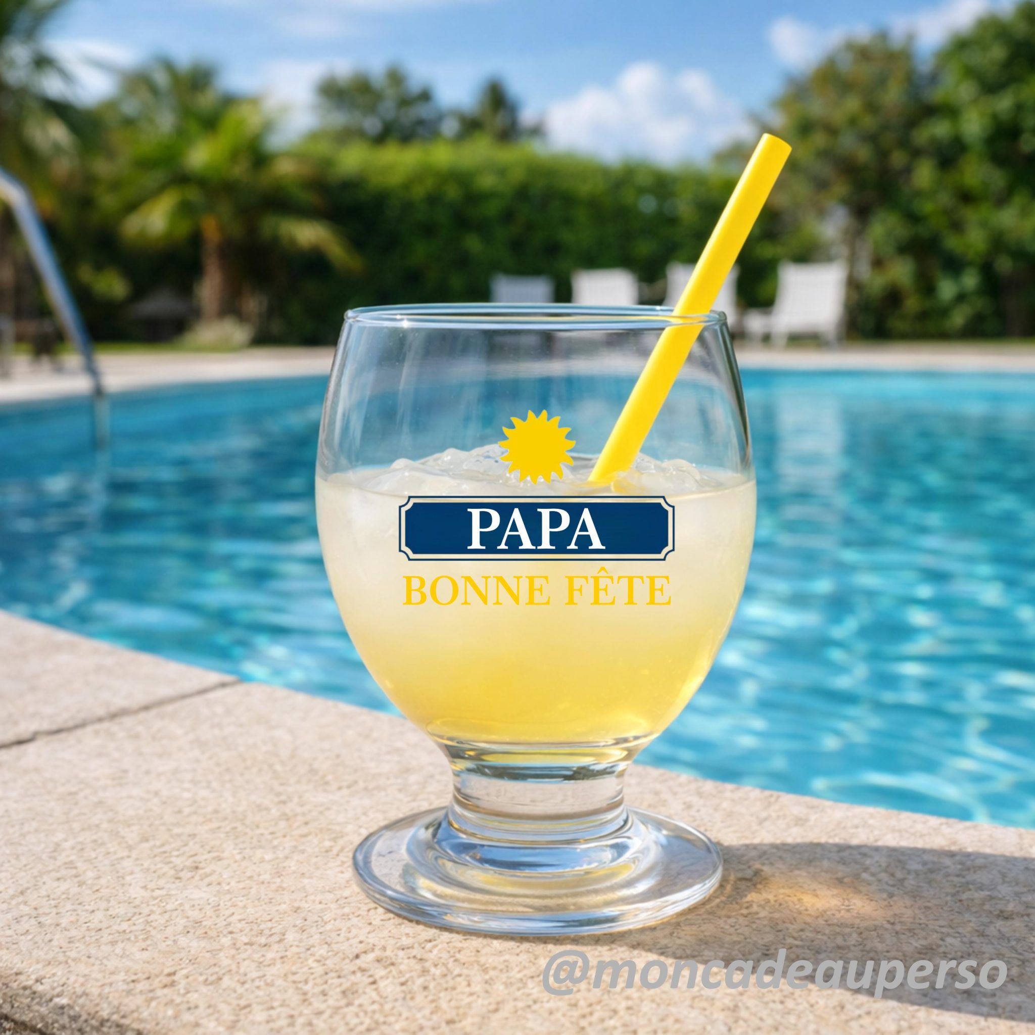 Verre personnalisé fête des pères– Cadeau papa — idée parrain baptême