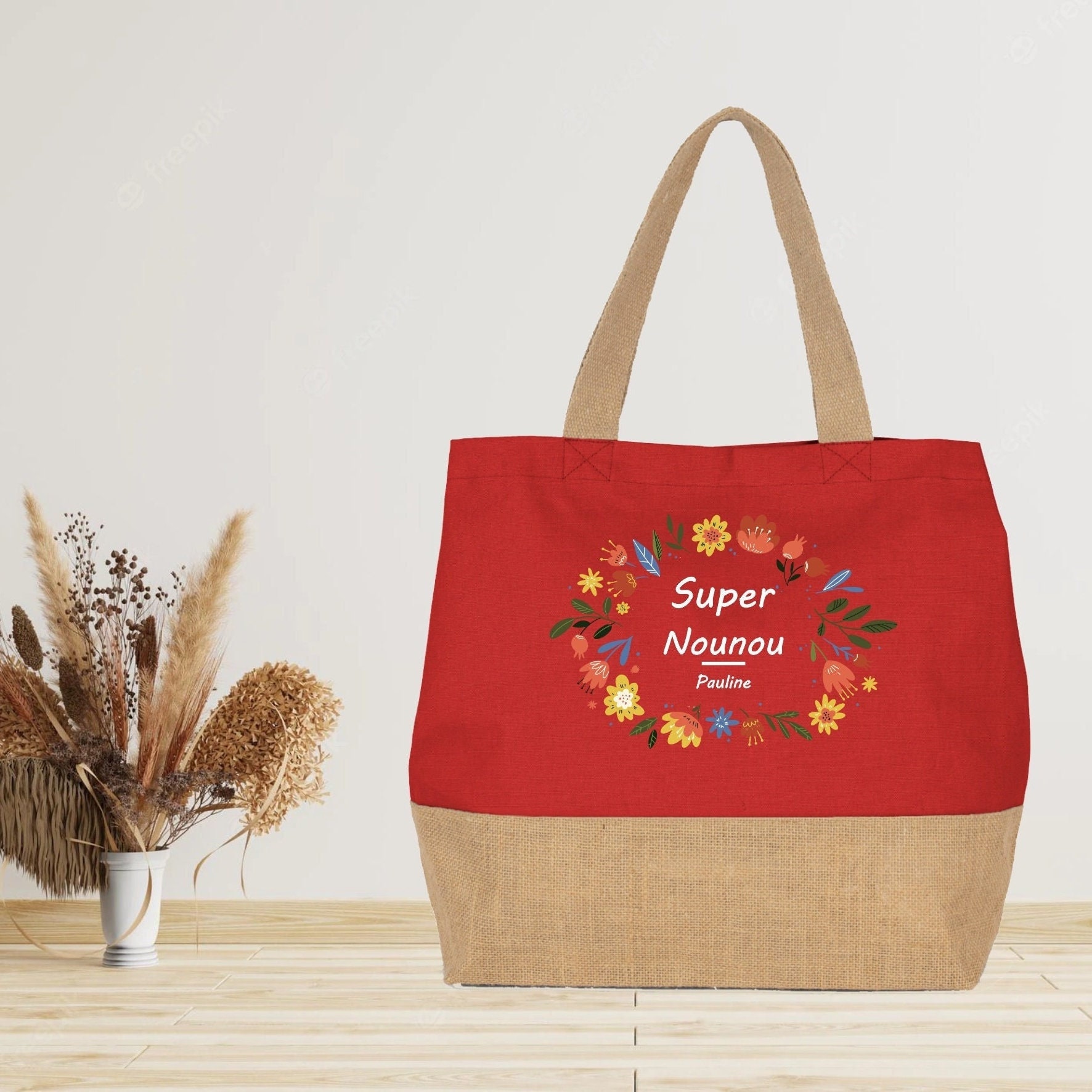 Grand sac à personnaliser Nounou — anniversaire nounou