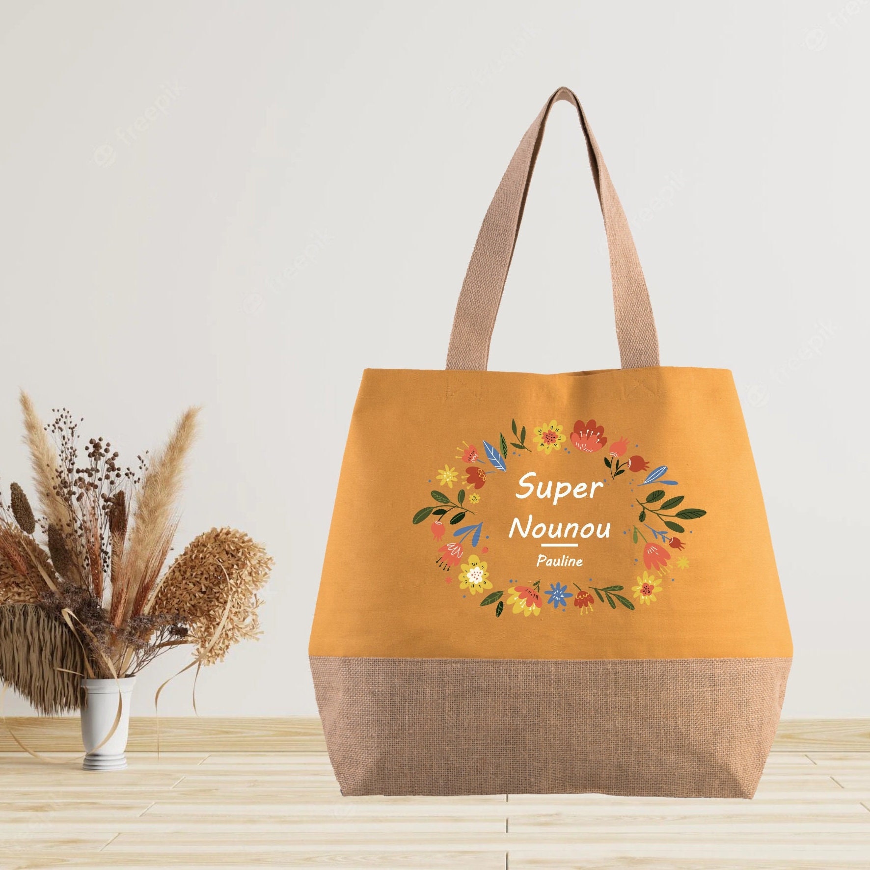 Grand sac à personnaliser Nounou — cadeau de fin d'année