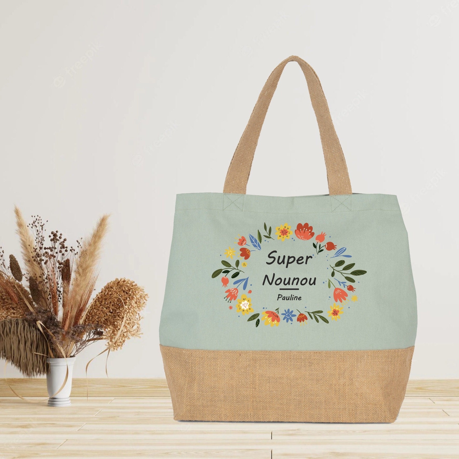 Grand sac à personnaliser Nounou — cadeau personnalisé