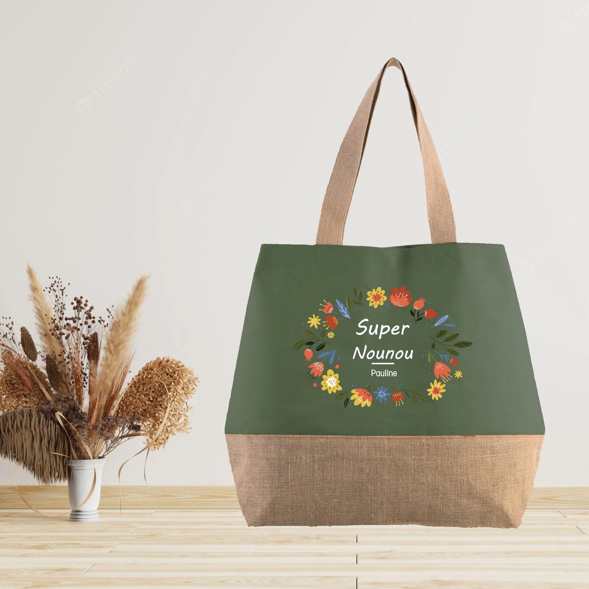 Grand sac à personnaliser Nounou — idée cadeau nounou