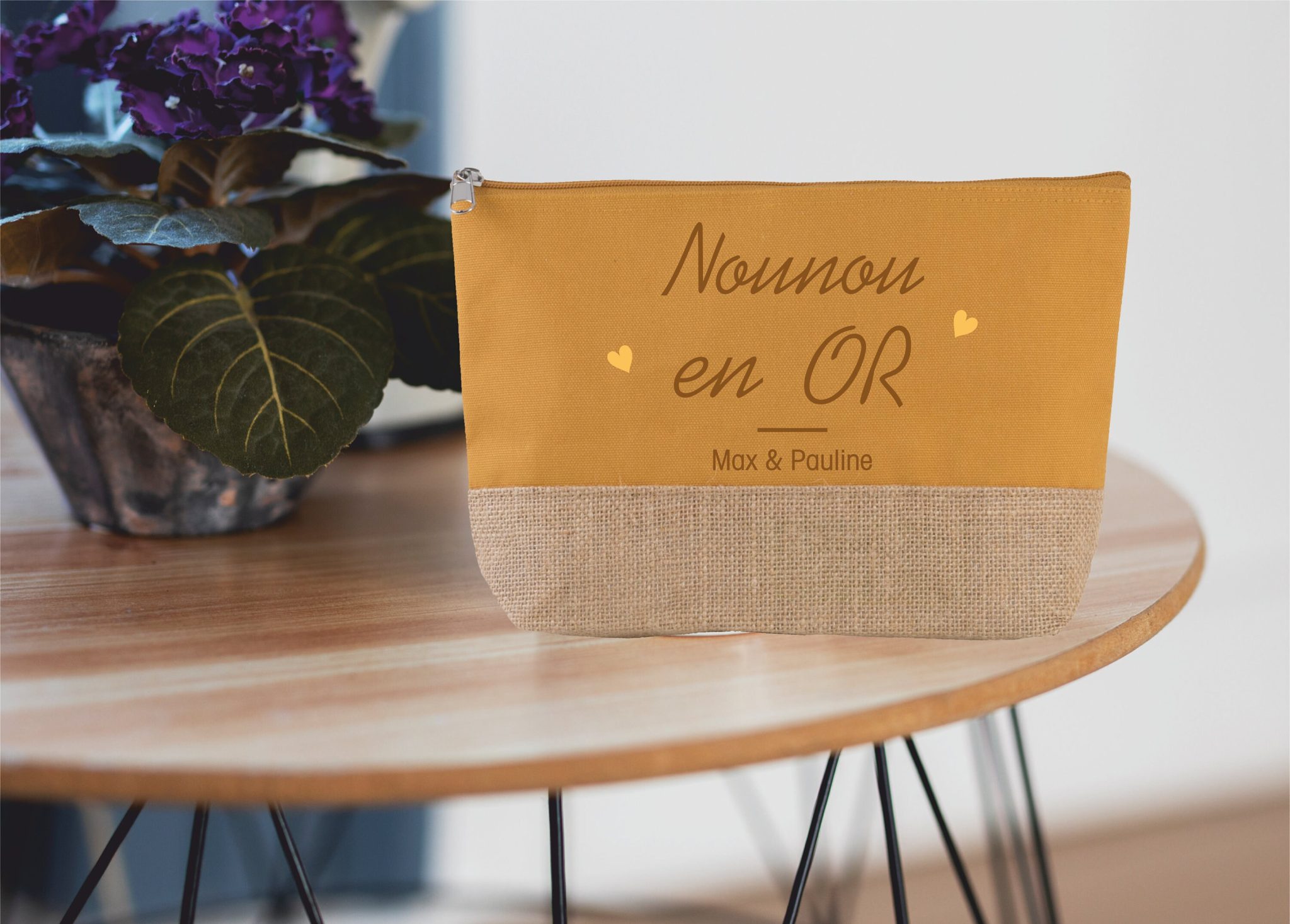 Grande trousse à personnaliser Nounou en Or — cadeau fin d'année