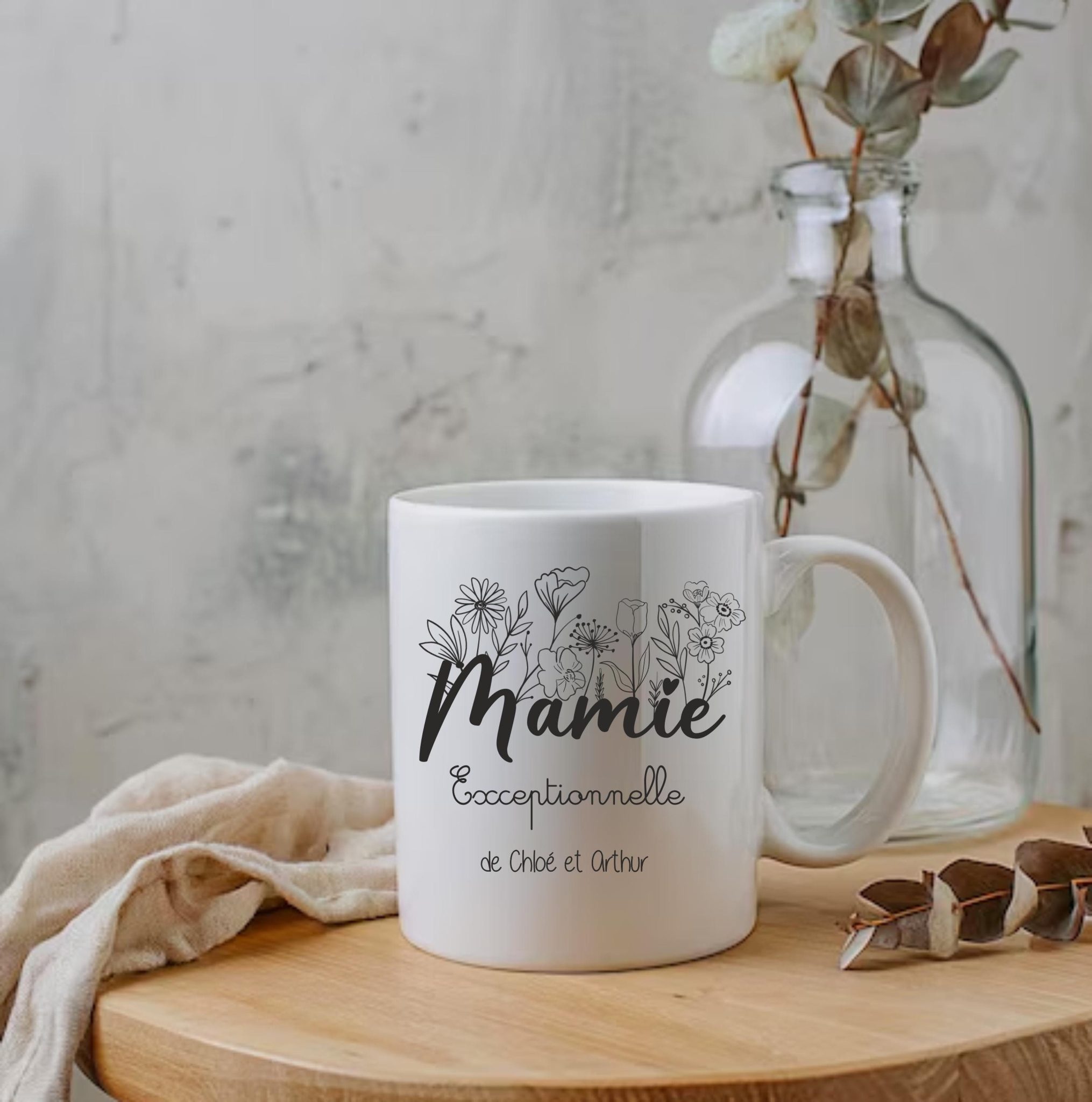 Mug personnalisé mamie exceptionnelle — anniversaire grand mère
