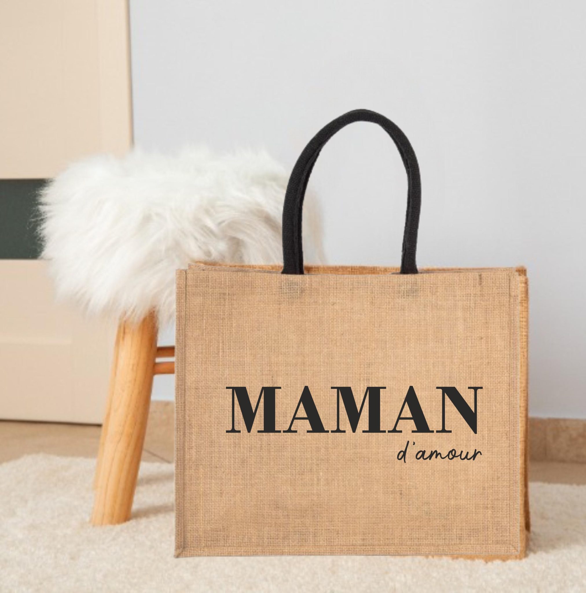 Sac en jute "Tata d'Amour" — cadeau personnalisé tata