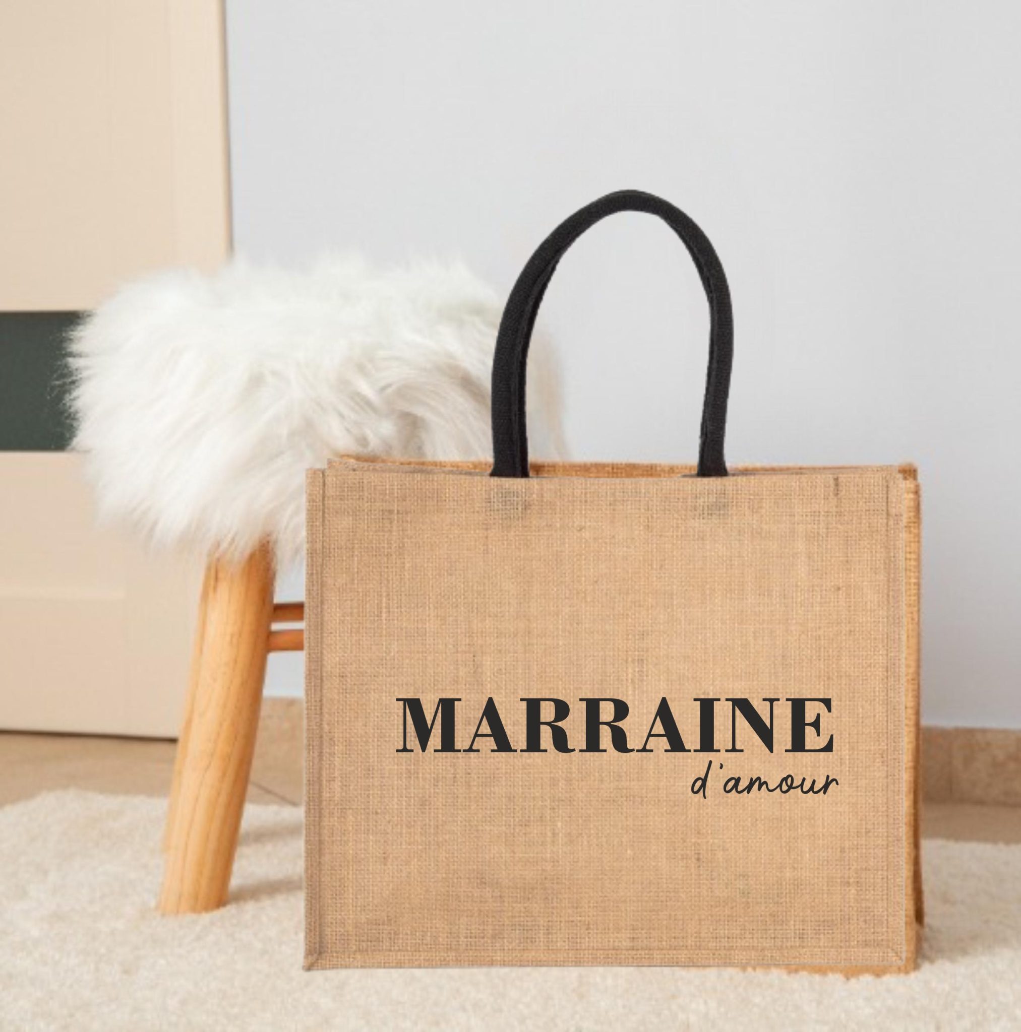 Sac en jute "Tata d'Amour" — idée cadeau personnalisé