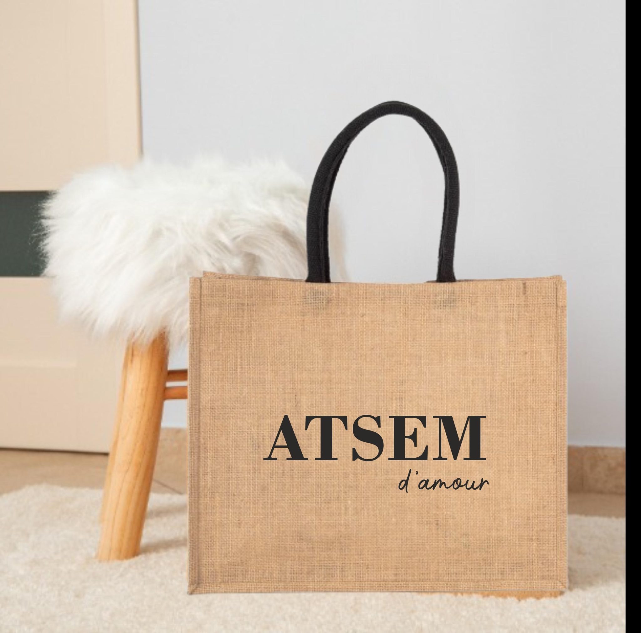 Sac en jute "Tata d'Amour" — idée cadeau personnalisé tata