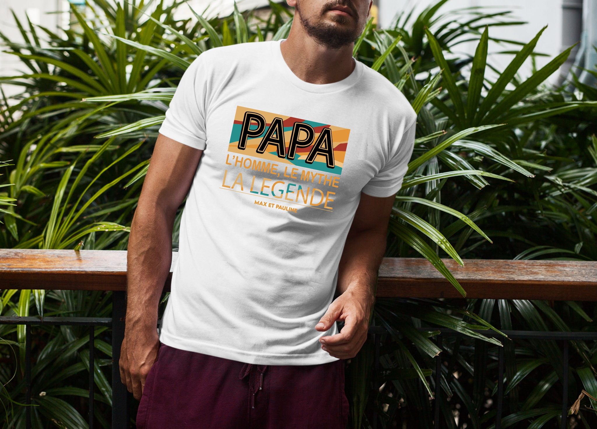 T-shirt personnalisé papa la légende — anniversaire papa