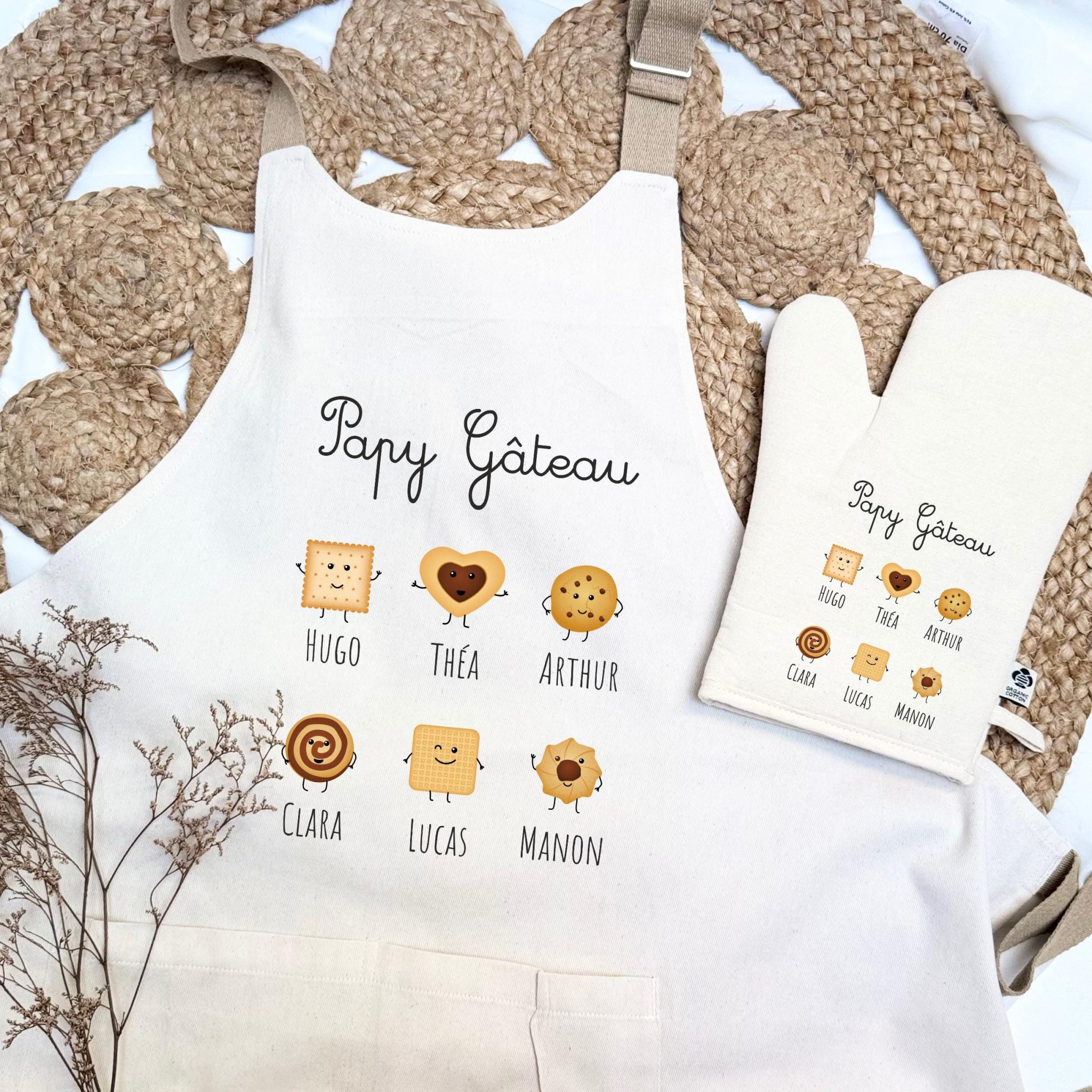 Tablier et Gant de Cuisine "Papa Gâteau" — Accessoire cuisine