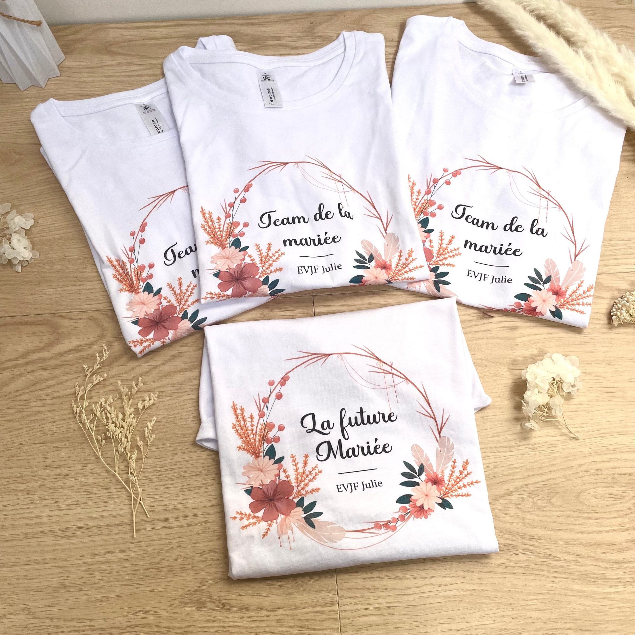 Tee shirt personnalisé EVJF cadeau — cadeau demoiselle d'honneur
