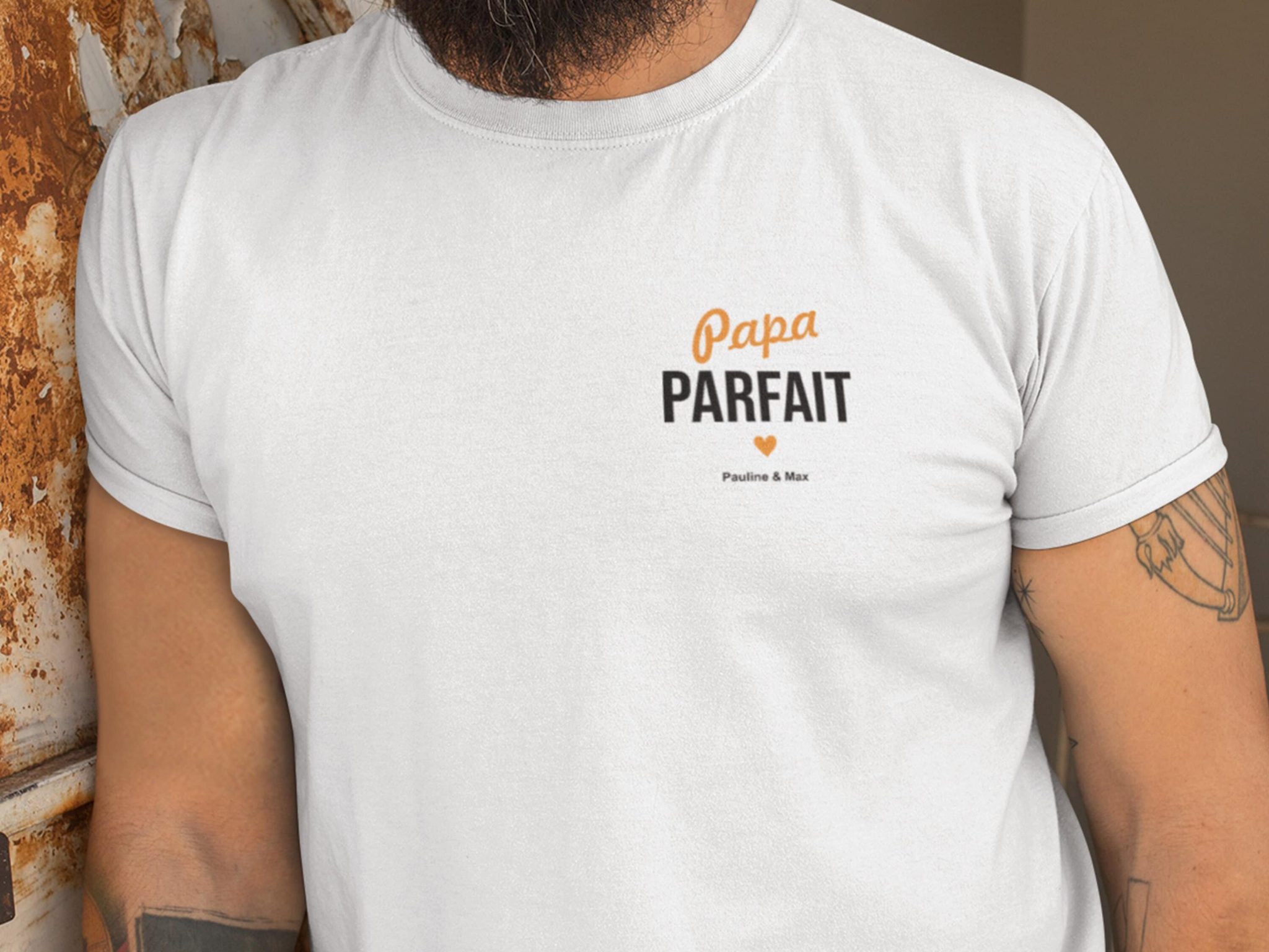 Tee-shirt personnalisé Papa parfait — cadeau fête des pères