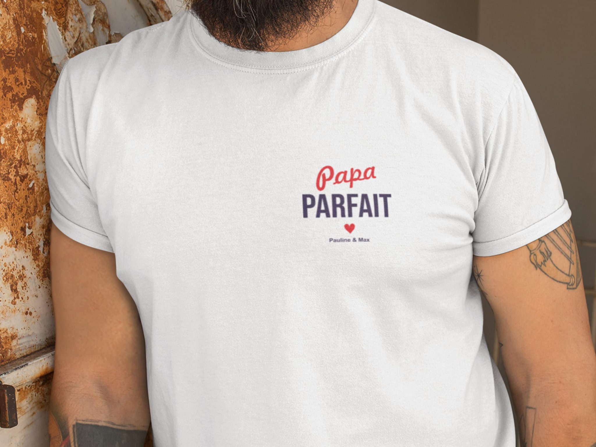 Tee-shirt personnalisé Papa parfait — cadeau personnalisé
