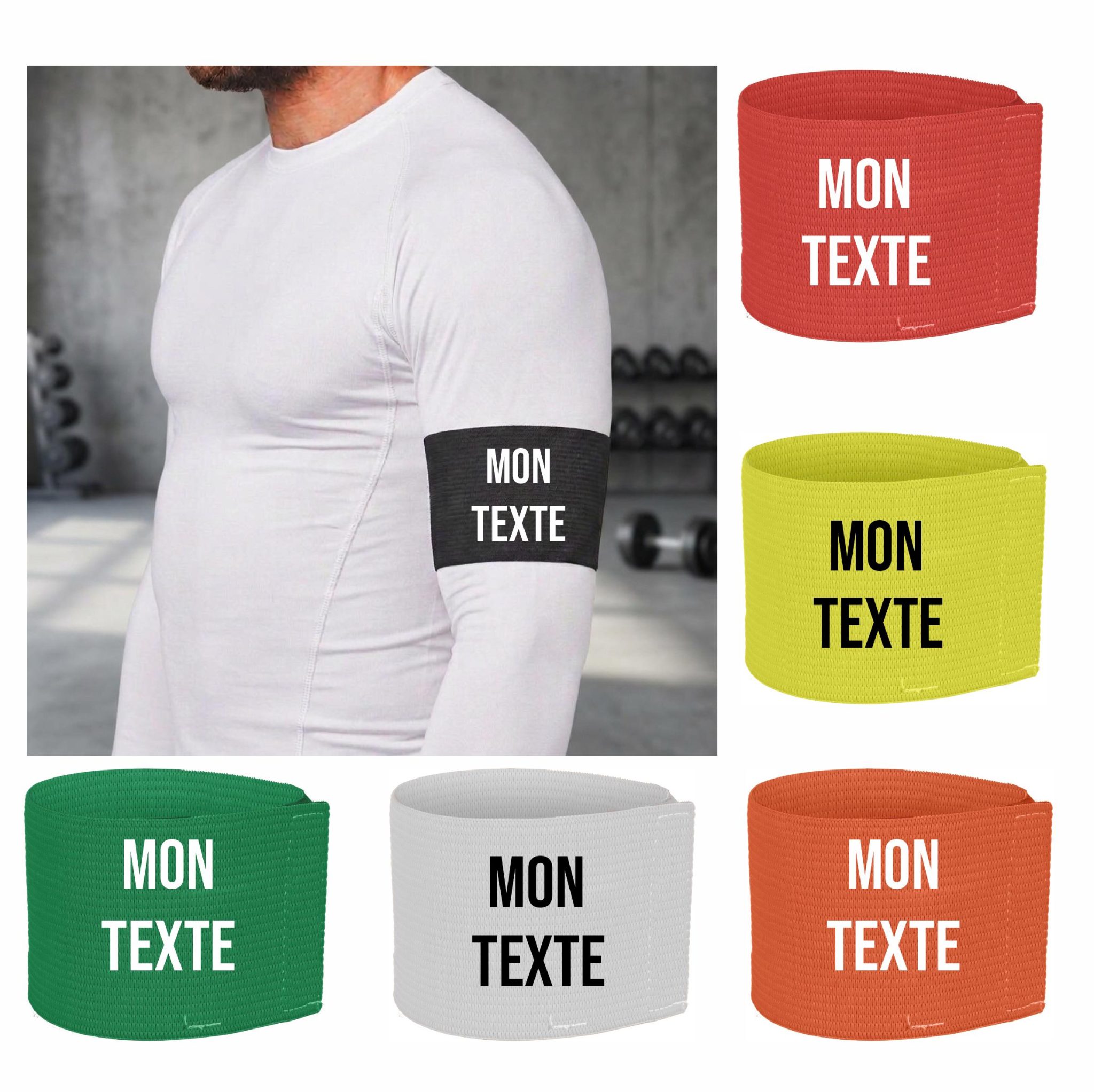 Brassard élastique personnalisé avec texte