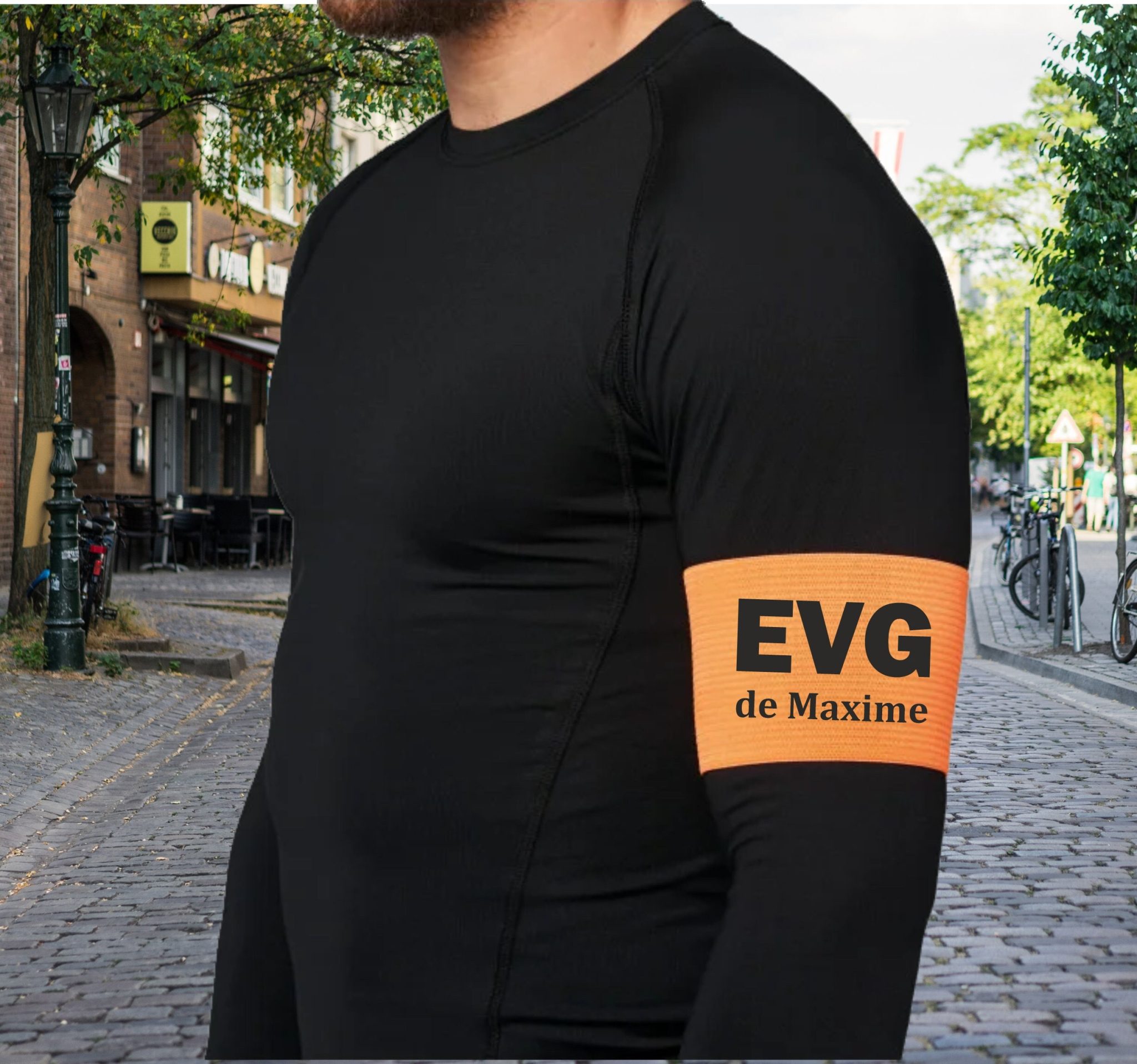 Brassard élastique personnalisé avec texte — accessoire EVG EVJF