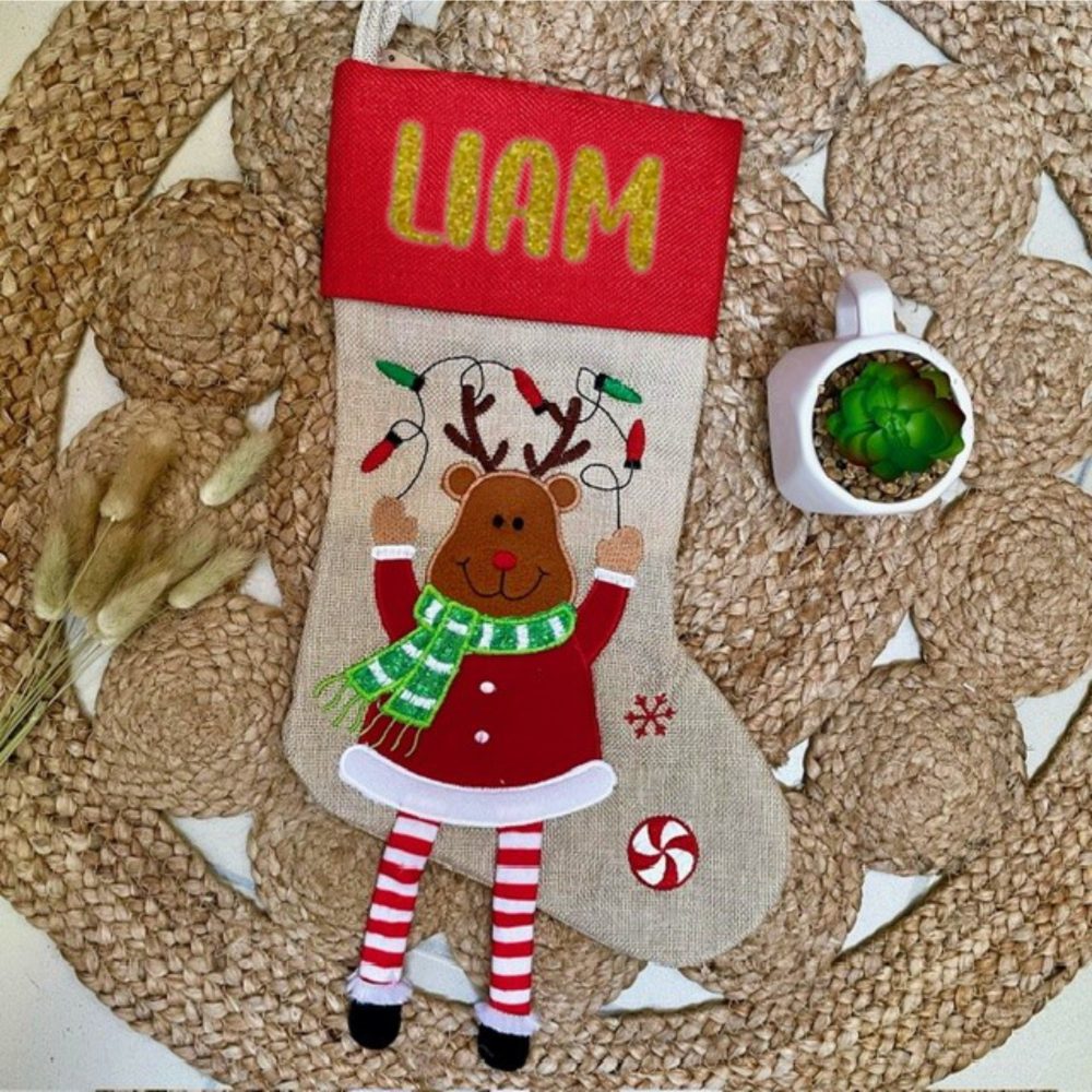 Chaussette de Noël personnalisée avec — cadeau personnalisé