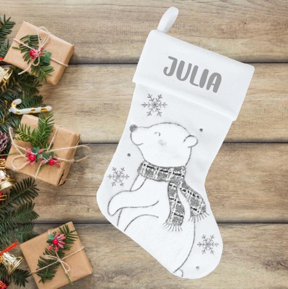 Chaussette de Noël personnalisée avec prénom — botte noël personnalisé