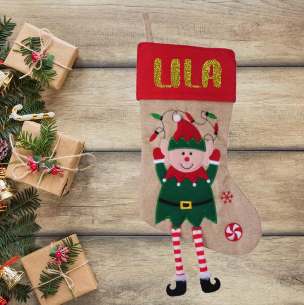 Chaussette de Noël personnalisée avec prénom — chaussette noël originale