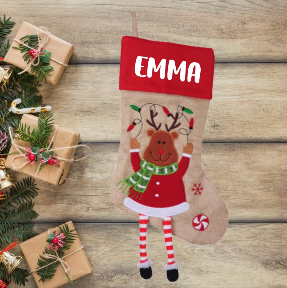 Chaussette de Noël personnalisée avec prénom — chaussette noël peronnalisé