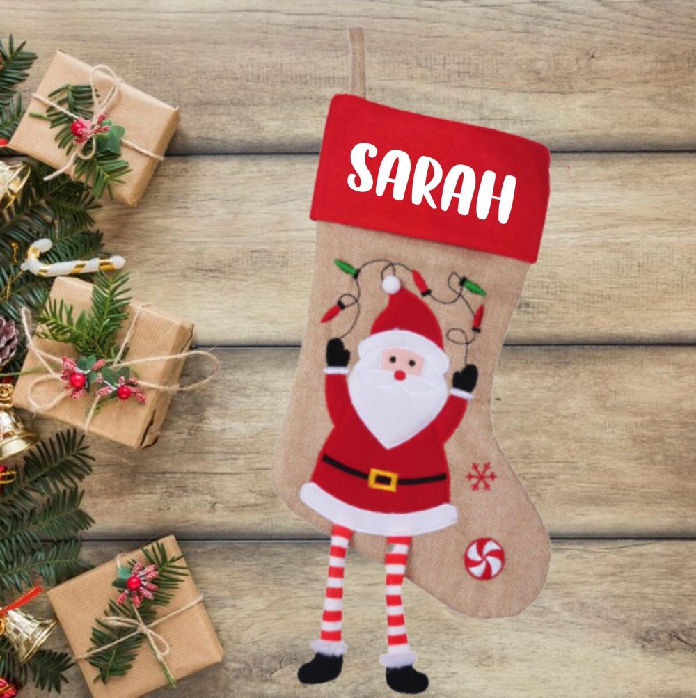 Chaussette de Noël personnalisée avec prénom — chaussette noel prénom