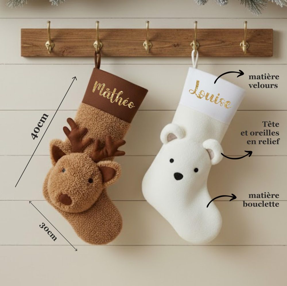 Chaussette de noël Prénom personnalisée — cadeau personnalisé noël
