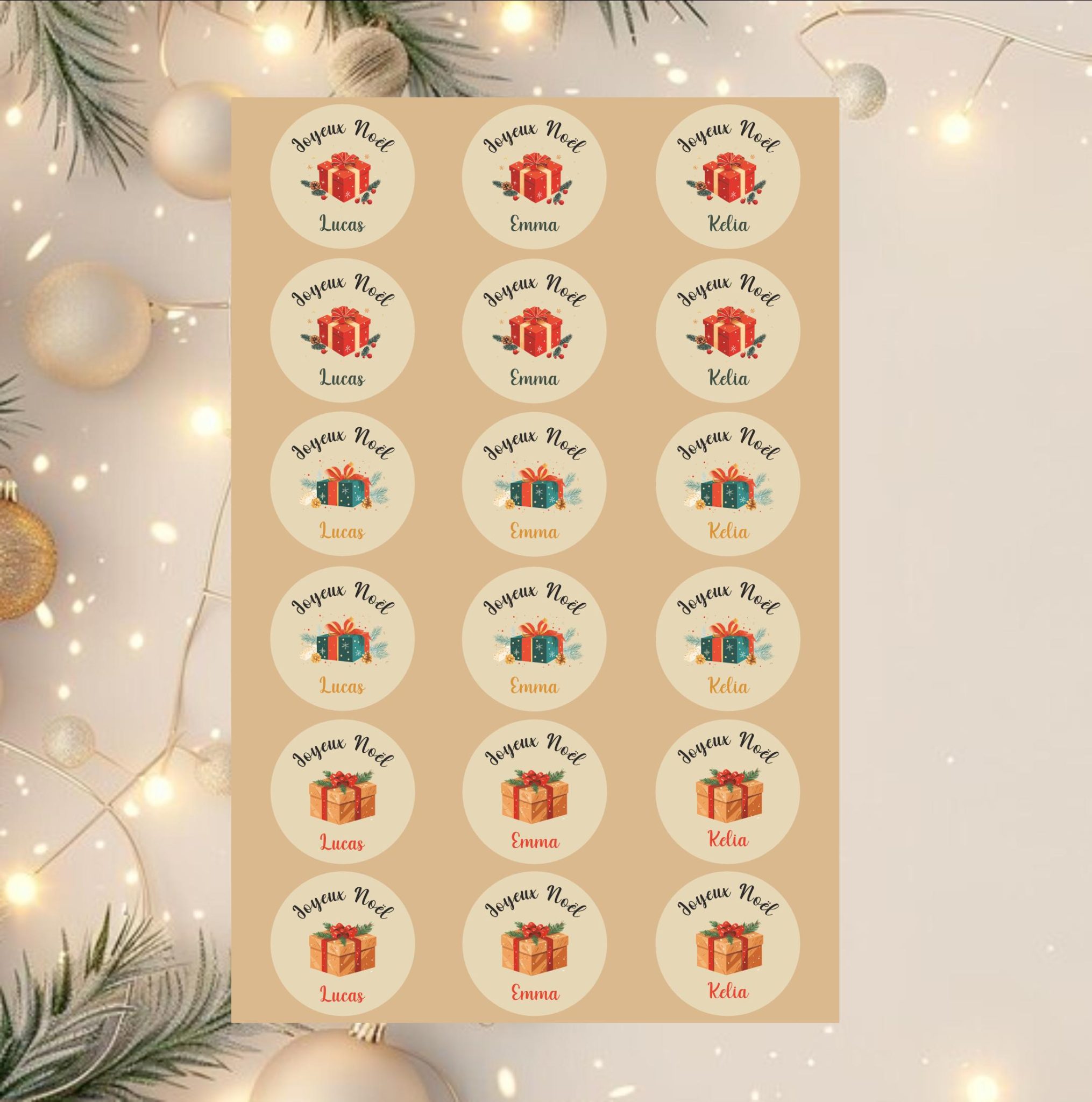 Étiquettes Personnalisées Cadeaux de Noël — autocollant cadeau de noël
