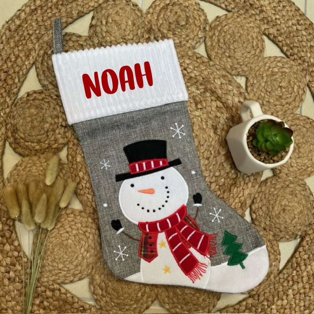 Grande botte de Noël personnalisée avec prénom — Cadeau noël