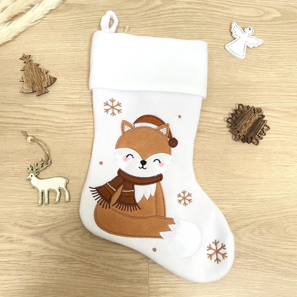 Chaussette de Noël Brodé personnalisée avec prénom — Cadeau Noël personnalisé