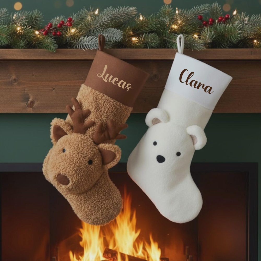 Chaussette de noël Prénom personnalisée — chaussette cadeau de noël