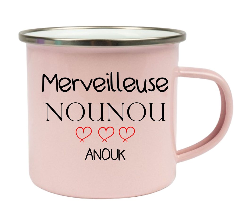 Mug acier émaillé personnalisé. Atsem — atsem cadeau