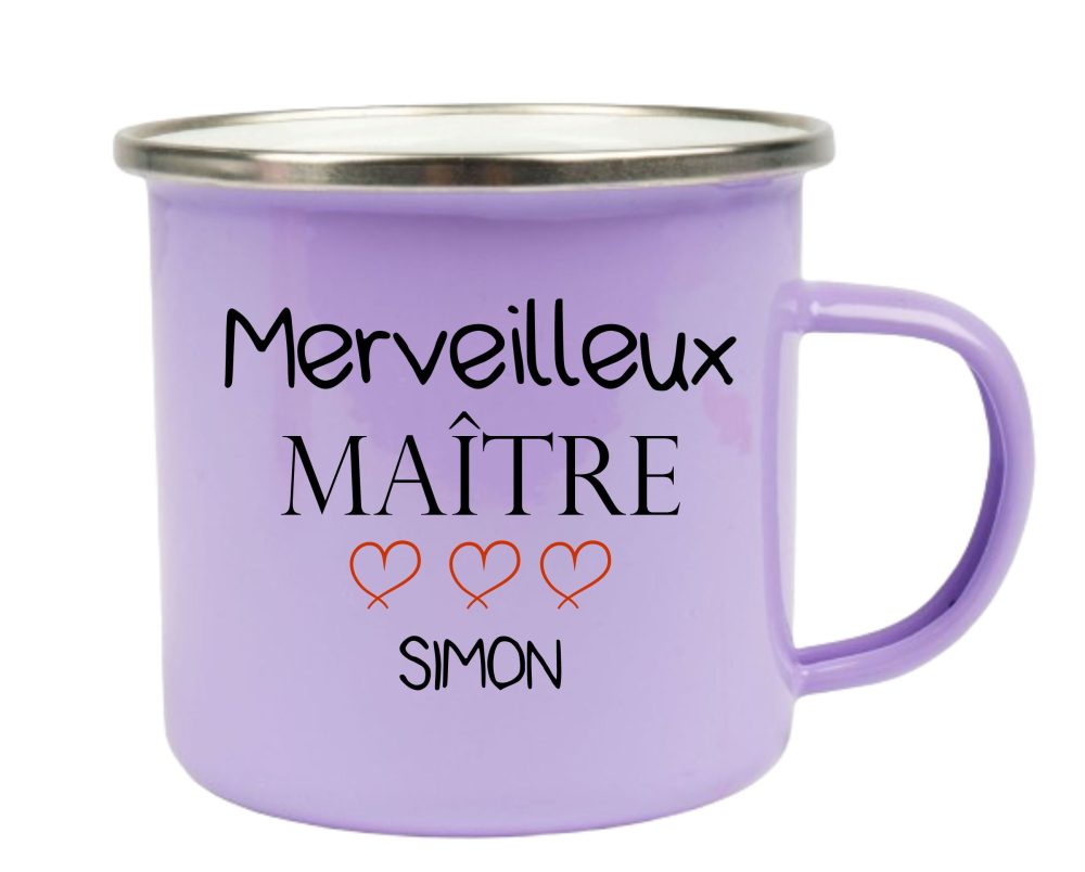Mug acier émaillé personnalisé. Atsem — atsem personnalisé
