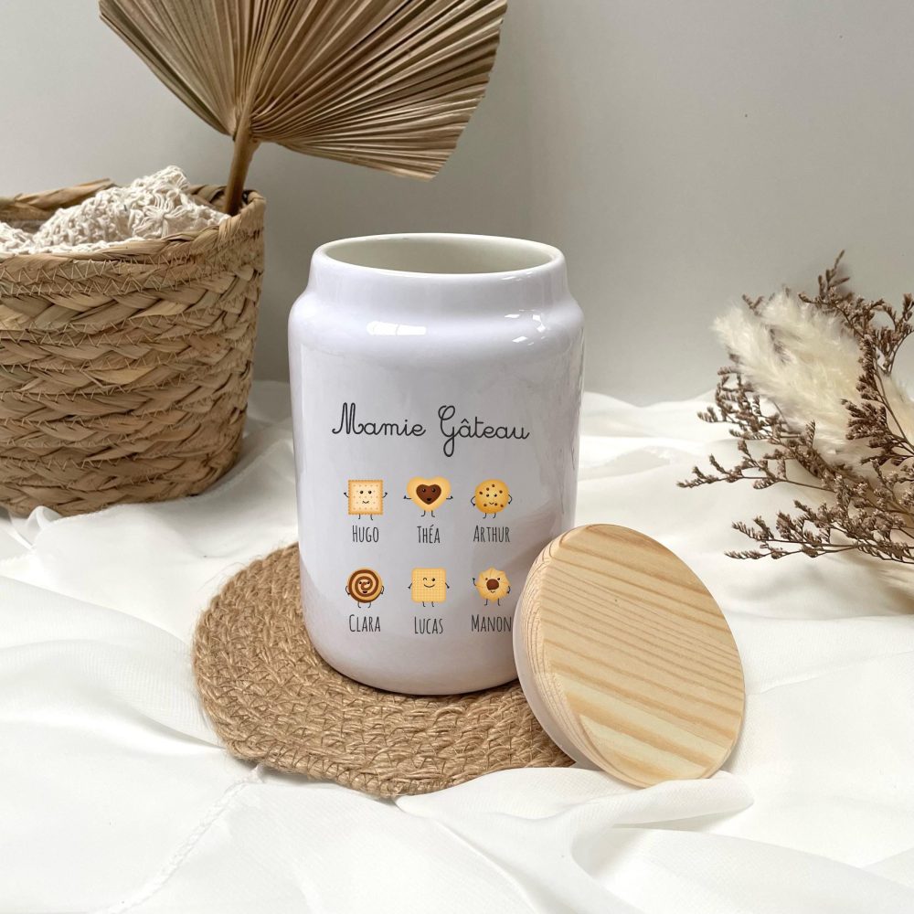 Pot à gâteau mamie personnalisé — cadeau anniversaire mamie