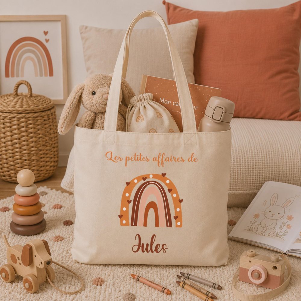 Sac en coton personnalisé enfant — sac à doudou