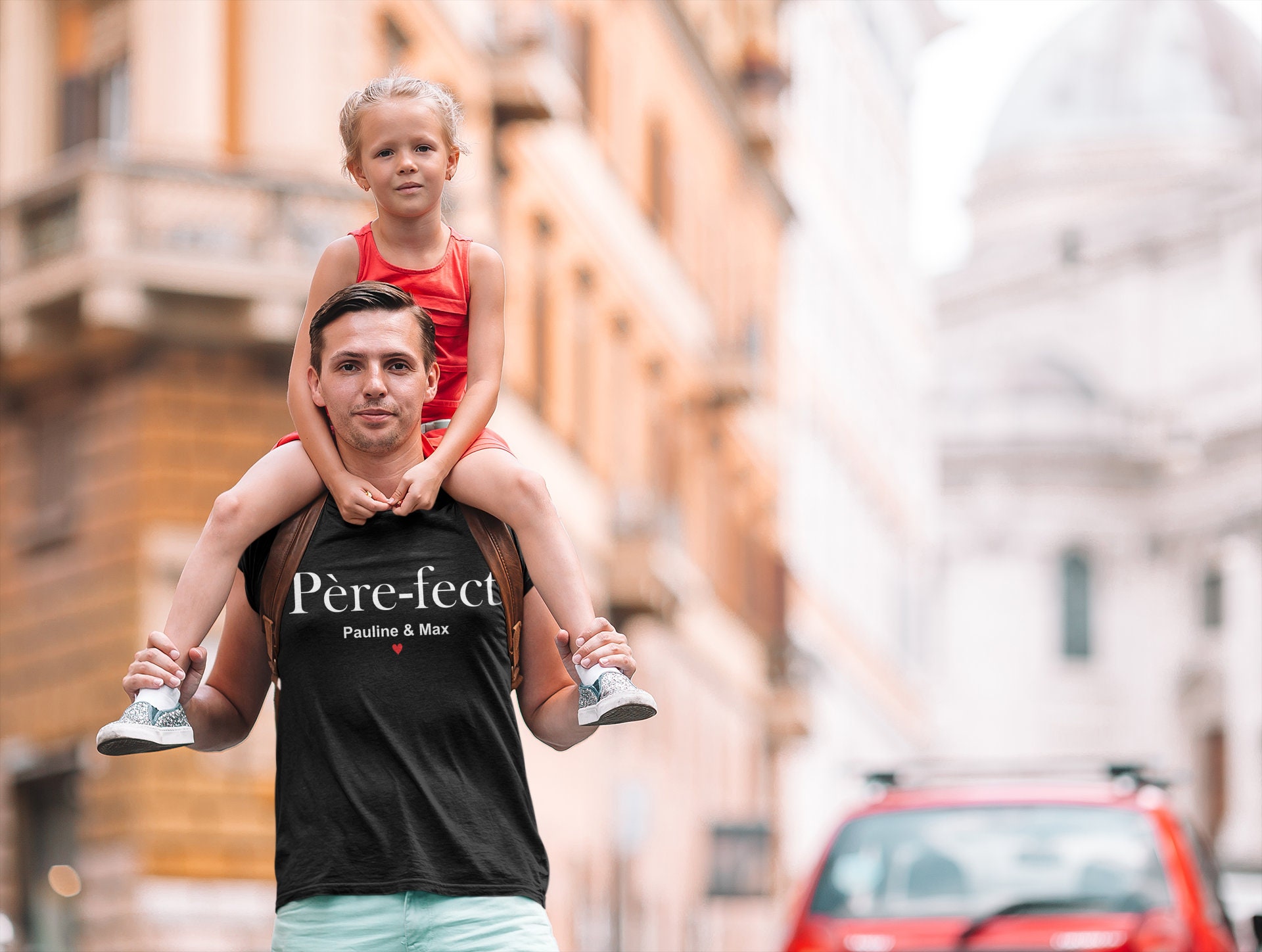 Tee-shirt personnalisé papa, père fect — anniversaire papa